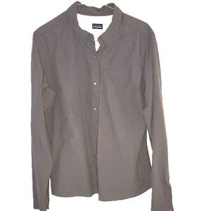 Patagonia Womens Long Sleeve Sol Brown Hiking Patrol Sun Outdoor Shirt Sz 14
